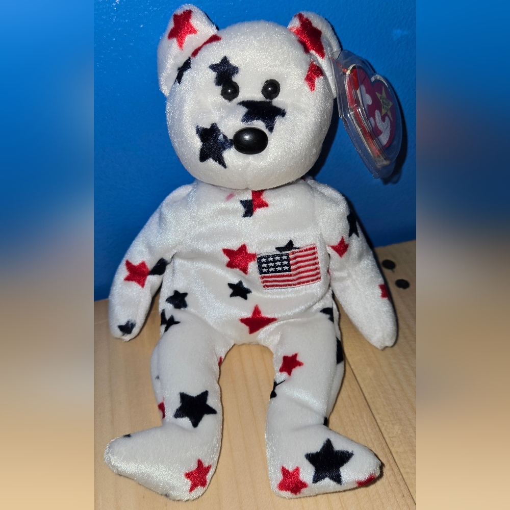 Like New TY Red, White And Blue American Bear